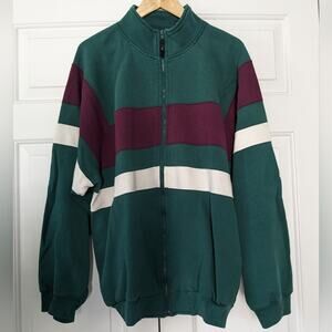 Winners Vintage Color Block Zip Up Sweatshirt Size XL